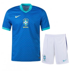 Brazílie Dětské Venkovní dres komplet Copa America 2024 Krátký Rukáv (+ trenýrky)